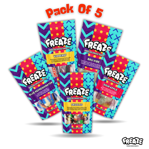 Freeze Dried Sweets Bundle (5 Pack) | Fruity, Tangy, Crunchy Candy (Small Pouch)